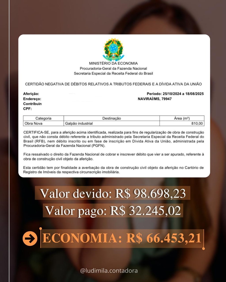 Caso 1: economia de R$ 66.453,21